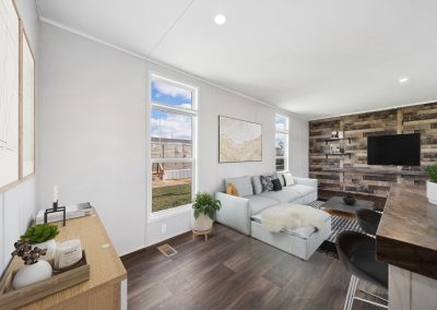 Model living room at Cedar Ridge Manufactured Homes in Wichita Kansas